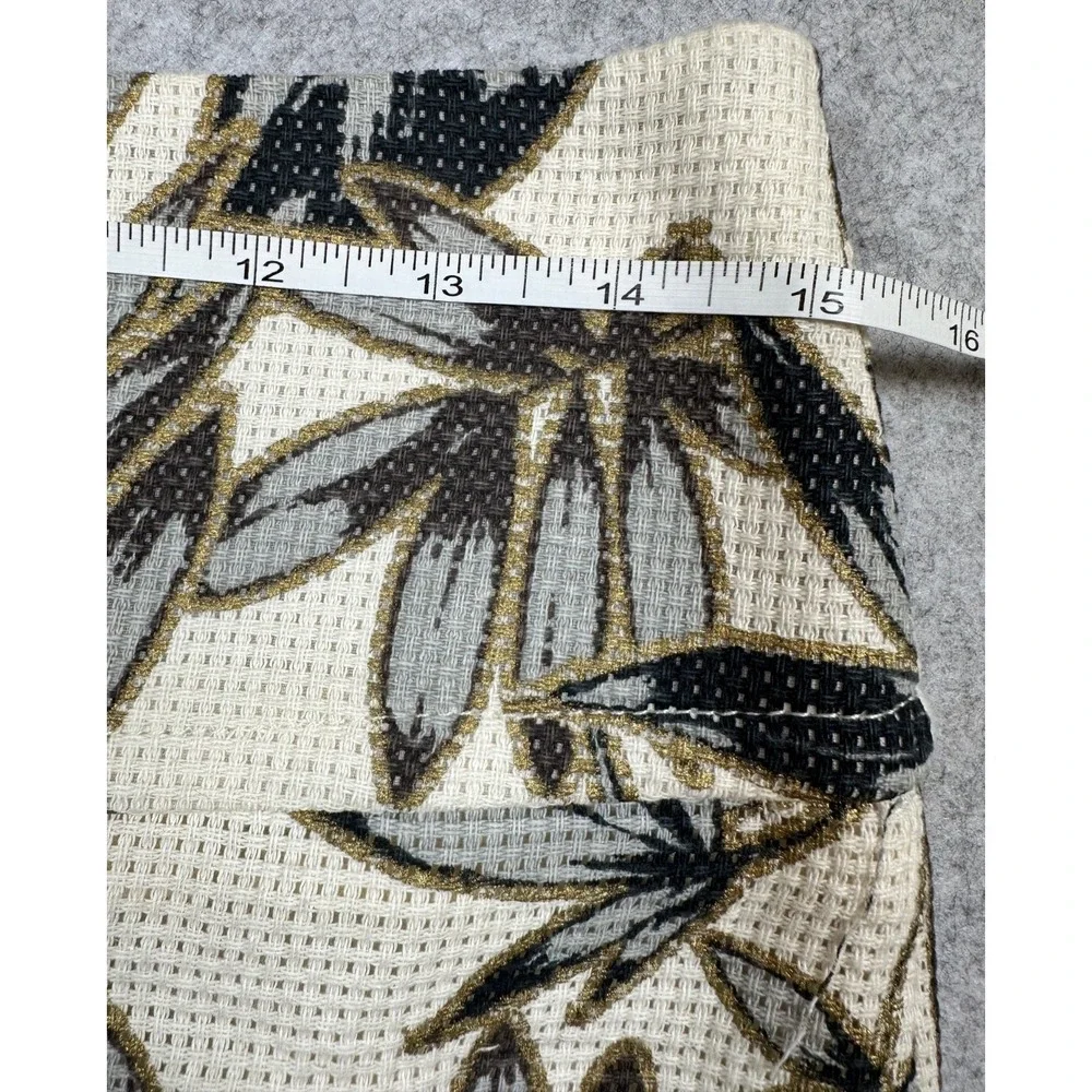 J.CREW Pencil Skirt Ivory Textured Cotton Floral Midi-Length Women's Size 2